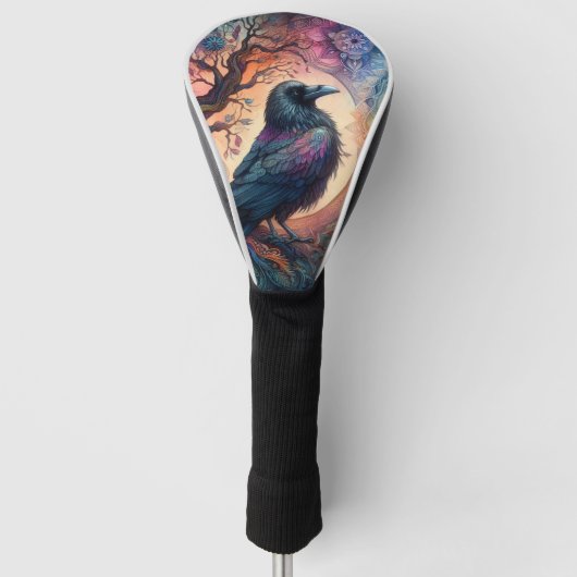 De Kraai Boom des Levens Mandala Heidens  Golfheadcover (Voorkant)