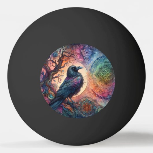 De Kraai Boom des Levens Mandala Heidens  Pingpongbal (Voorkant)