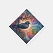 De Kraai Boom van Leven Mandala Heidens  Servet (Hoek)