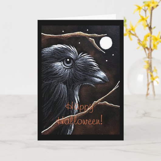 DE KRAAI VAN DE RAAF VAN HALLOWEEN & DE KAART VAN (Gele Bloem)