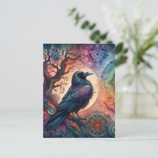 De Kraaiboom van het Leven Mandala Pagan Briefkaart (Staand voorkant)
