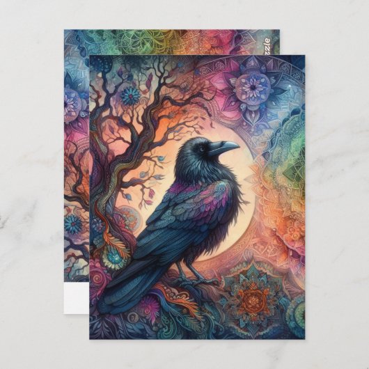 De Kraaiboom van het Leven Mandala Pagan Briefkaart (Voorkant / Achterkant)