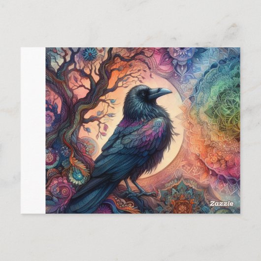 De Kraaiboom van het Leven Mandala Pagan Briefkaart (Achterkant)