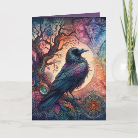 De Kraaiboom van het Leven Mandala Pagan Kaart (Voorkant)