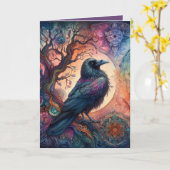 De Kraaiboom van het Leven Mandala Pagan Kaart (Gele Bloem)