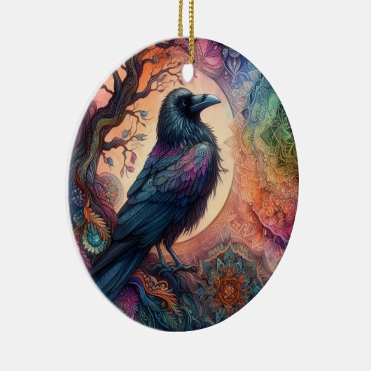 De Kraaiboom van het Leven Mandala Pagan Keramisch Ornament (Rechts)