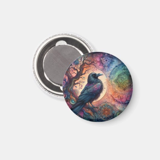 De Kraaiboom van het Leven Mandala Pagan Magneet (Voorkant / Achterkant)