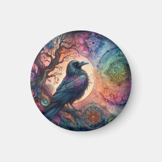 De Kraaiboom van het Leven Mandala Pagan Magneet (Voorkant)