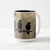 De kraaien op de tak tweekleurige koffiemok (Voorkant rechts)