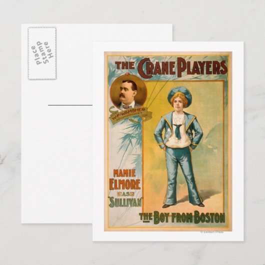 De kraanspelers, de jongen uit het Boston Theater Briefkaart (Voorkant / Achterkant)