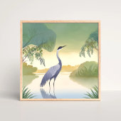 De Kraanvogel | Waterverf Mooie Vogel Poster
