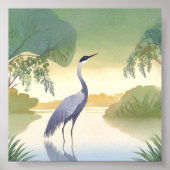 De Kraanvogel | Waterverf Mooie Vogel Poster (Voorkant)