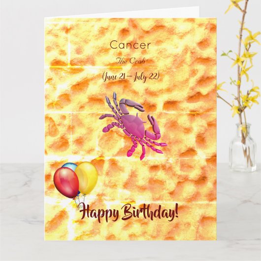 De krab (21 juni - 22 juli) kaart (Gele Bloem)