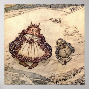 "De krab en zijn moeder" door Arthur Rackham Poster
