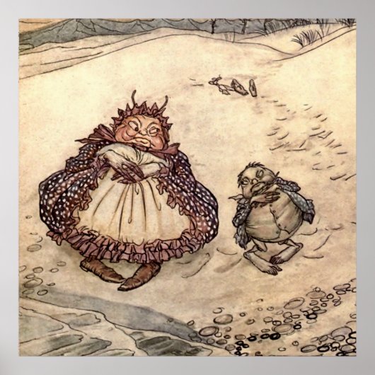"De krab en zijn moeder" door Arthur Rackham Poster (Voorkant)