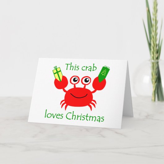 De Krab van Kerstmis Feestdagen Kaart (Voorkant)