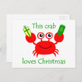 De Krab van Kerstmis Feestdagenkaart (Voorkant / Achterkant)