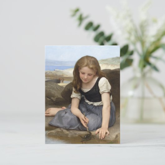 De krab van William-Adolphe Bouguereau Briefkaart (Staand voorkant)