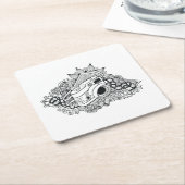 De Krabbel van de Camera van Hipster Kartonnen Onderzetters (Schuin)