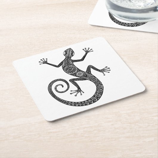 De Krabbel van de hagedis of van de Salamander Kartonnen Onderzetters (Schuin)