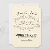 de krabbel werveling bewaart de datum save the date (Voorkant)