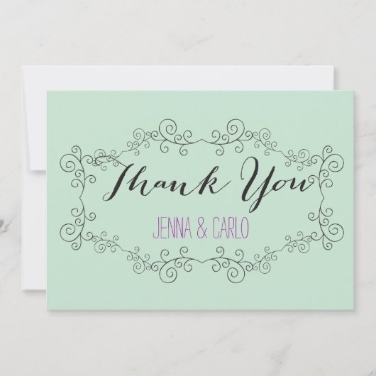 de krabbel werveling dankt u bedankkaart (Voorkant)