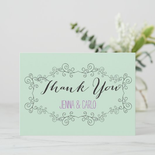 de krabbel werveling dankt u bedankkaart (Staand voorkant)