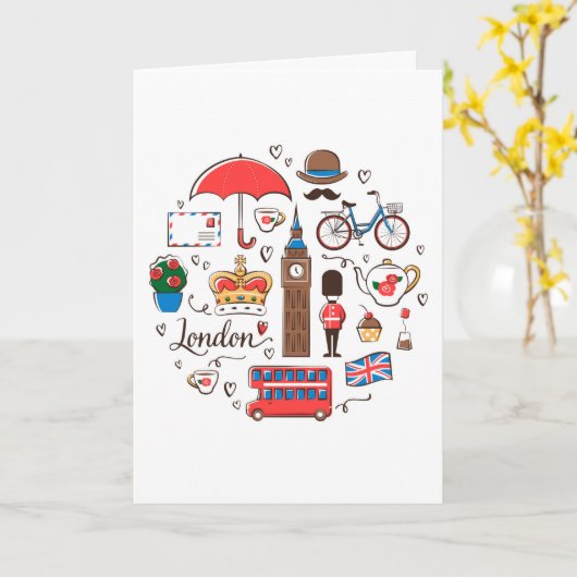 De Krabbels van Londen Kaart (Gele Bloem)