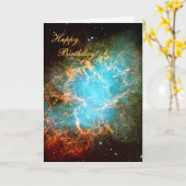 De krabnevel in Stier - Happy Birthday Kaart (Gele Bloem)