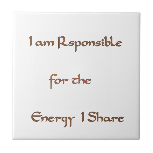 De kracht binnenin: energie is belangrijk tegeltje (Voorkant)