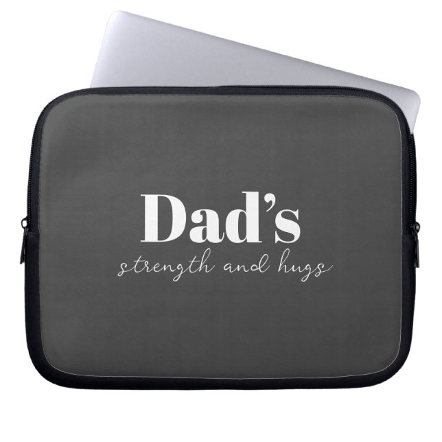 De kracht en knuffels van papa - Vaderdag Gift | Laptop Sleeve (Voorkant)