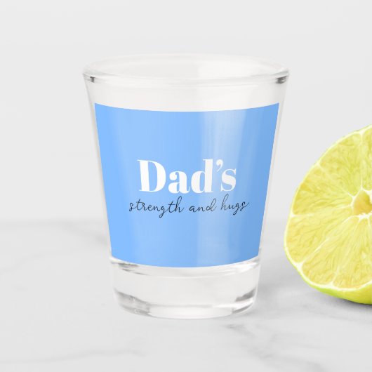 De kracht en knuffels van papa - Vaderdag Gift | Shot Glas (Voorkant)