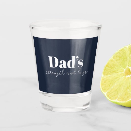 De kracht en knuffels van papa - Vaderdag Gift | Shot Glas (Voorkant)