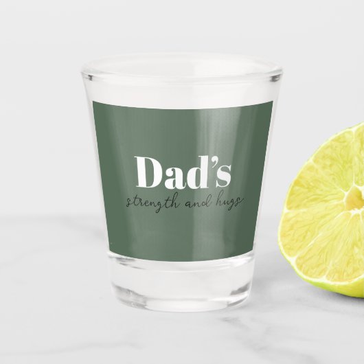 De kracht en knuffels van papa - Vaderdag Gift | Shot Glas (Voorkant)