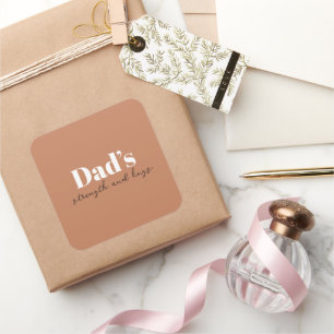 De kracht en knuffels van papa - Vaderdag Gift   Vierkante Sticker