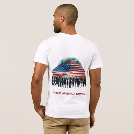De kracht van Amerika schittert T-shirt (Achterkant volledig)