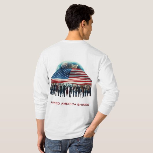 De kracht van Amerika schittert T-shirt (Achterkant volledig)