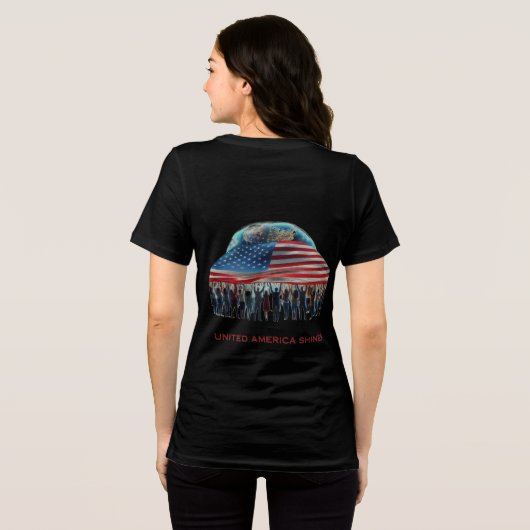 De kracht van Amerika schittert Tri-Blend Shirt (Achterkant volledig)