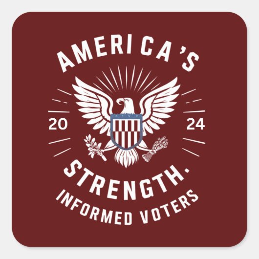 De kracht van Amerika Vierkante Sticker (Voorkant)