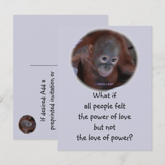 De kracht van de liefde uitnodiging briefkaart (Voorkant / Achterkant)