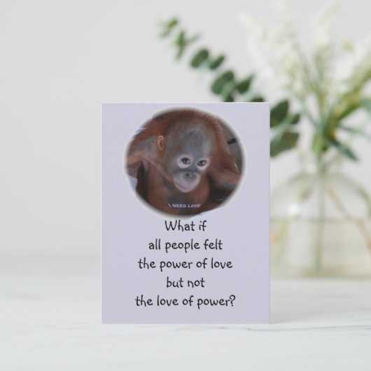 De kracht van de liefde uitnodiging briefkaart (Staand voorkant)