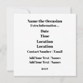 De kracht van de TIGER-uitnodiging Kaart (Achterkant)