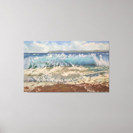De Kracht van de Turquoise Golf: Realistisch Marie Canvas Afdruk
