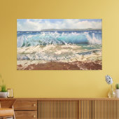 De Kracht van de Turquoise Golf: Realistisch Marie Canvas Afdruk (Insitu (Woonkamer))