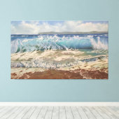 De Kracht van de Turquoise Golf: Realistisch Marie Canvas Afdruk (Insitu (Houten vloer))