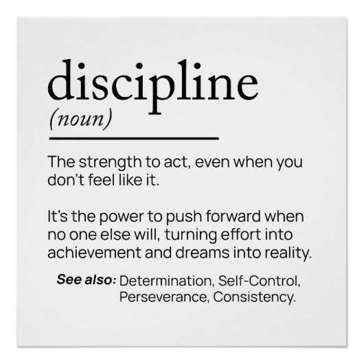 De kracht van discipline perfect poster (Voorkant)