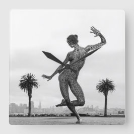 De kracht van een vrouw vierkante klok