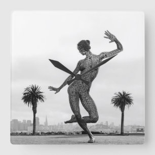 De kracht van een vrouw vierkante klok