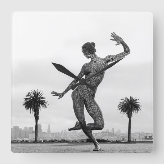 De kracht van een vrouw vierkante klok (Voorkant)