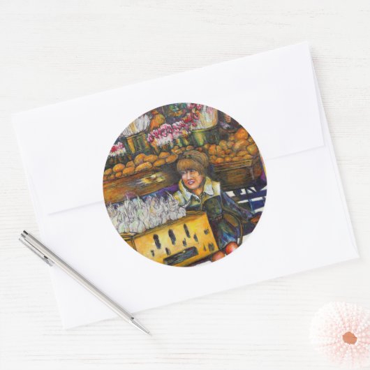 De kracht van empathie ronde sticker (Envelop)